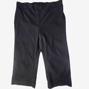 Rekucci Cropped Dress Pants Womens 14P Black Stretch Career Dark Academia RE6002